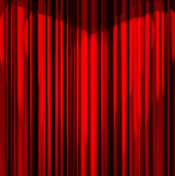 Kırmızı tiyatro perdesi - Fotoğraf, Görsel