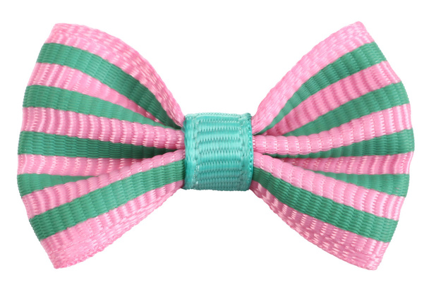 Striped bow tie pink green stripes - Photo, Image