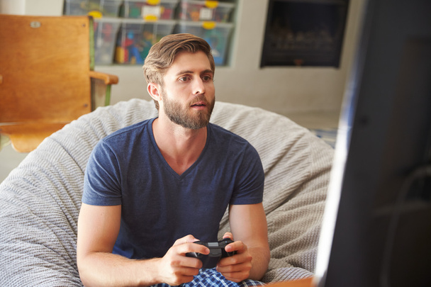 Man Playing Video Game - Foto, Imagem