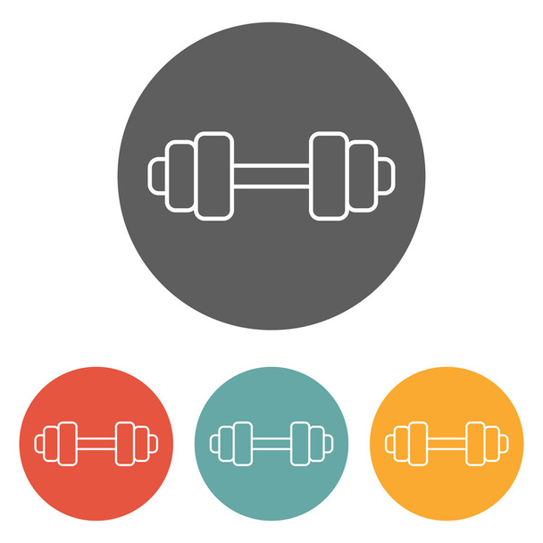 dumbbell icon on circle - Vector, Image