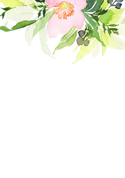 Flowers watercolor illustration. - Foto, afbeelding