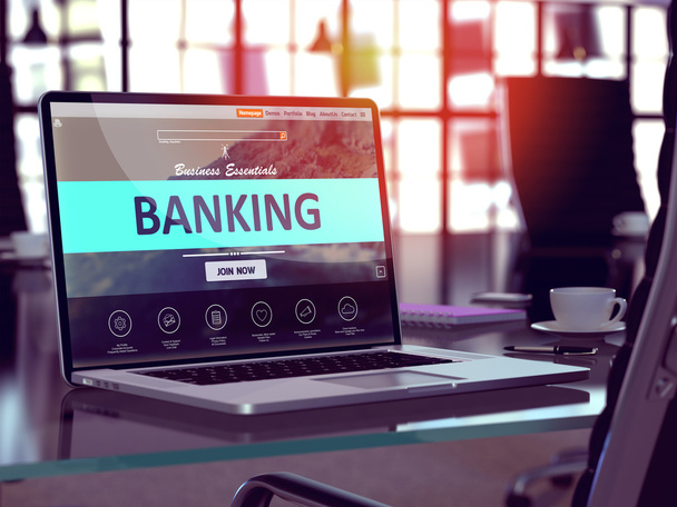 Banking Concept on Laptop Screen. - Fotó, kép
