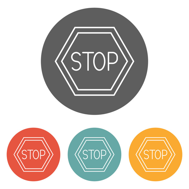 Stop verkeer teken pictogram - Vector, afbeelding