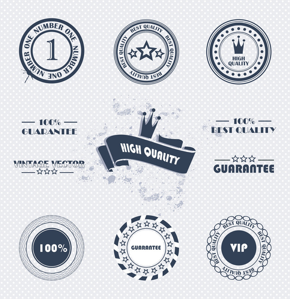 Set of vintage retro premium quality badges and labels - Vector, afbeelding