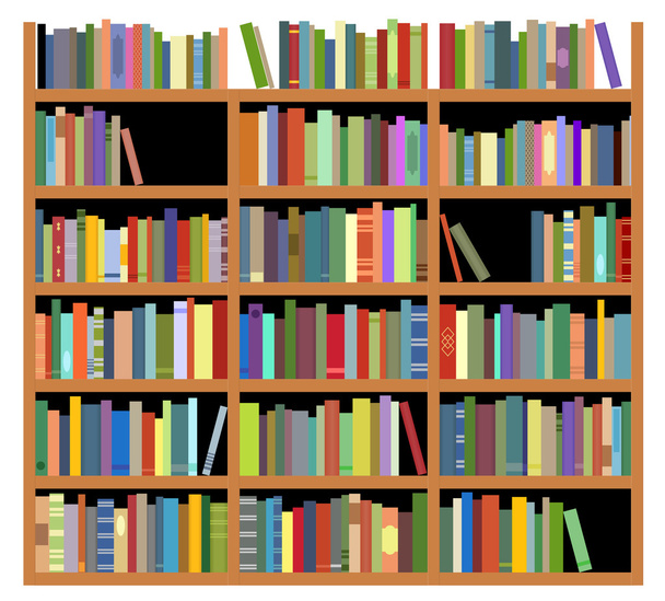geïsoleerde boekenplank - Vector, afbeelding