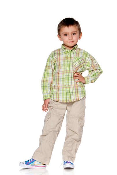 Fashion and confident little boy - Zdjęcie, obraz