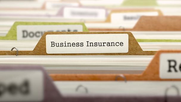 Folder in Catalog Marked as Business Insurance. - Fotografie, Obrázek