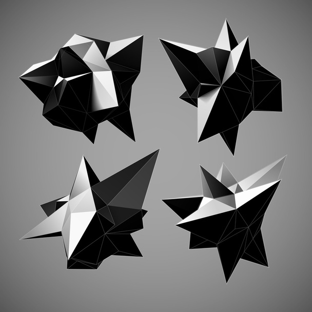 Abstract triangles space low poly. - Vector, Image