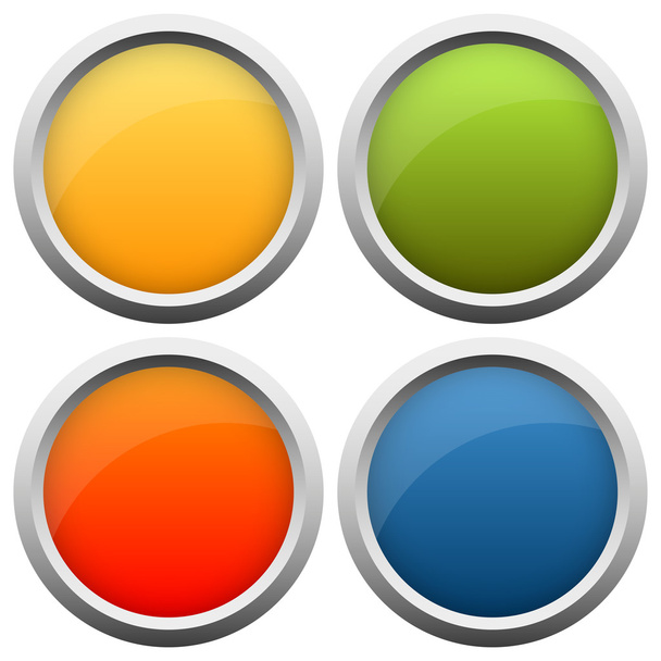 ボタン コレクション 4 色 - ベクター画像