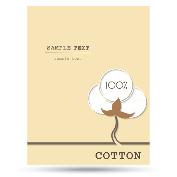 Cotton symbol with place for text. Vector illustration. - Vector, afbeelding
