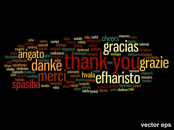 thank you word cloud - Vector, Image
