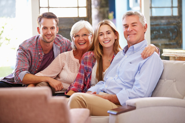 Family With Adult Children At Home Together - Photo, image