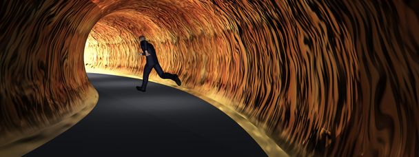 hombre de negocios conceptual en túnel
 - Foto, Imagen