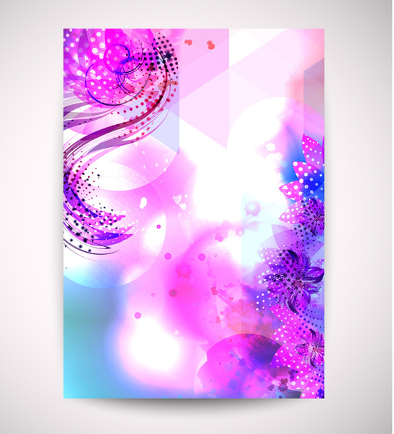 abstract flowers  in luxury style on a triangular background - Vector, Image