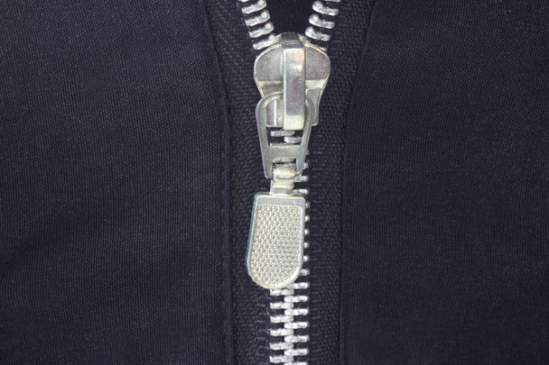 Detail from silver zipper - Photo, Image