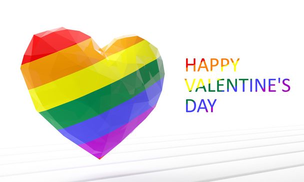 Día de San Valentín. Corazón. Homosexual. ilustración de renderizado 3d
 - Foto, Imagen