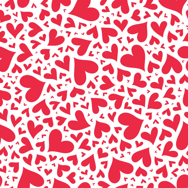 Red hearts seamless pattern. Valentine's day vector.  - Вектор, зображення