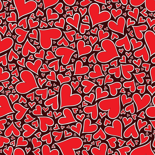 Červené srdce bezešvé vzor. Den svatého Valentýna vektor.  - Vektor, obrázek