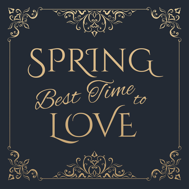 Spring Best time to love lettering - Vector, Imagen