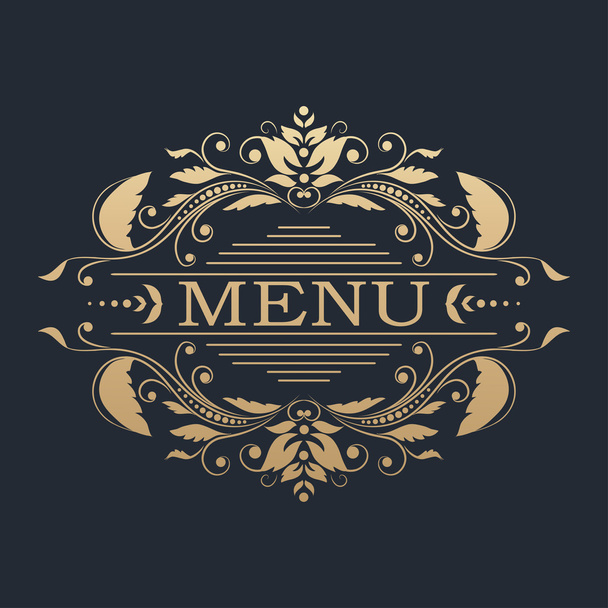 Golden menu design template - Vektor, obrázek