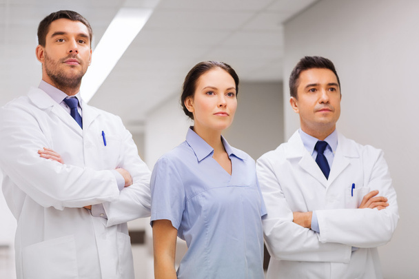 group of medics or doctors at hospital - Фото, изображение