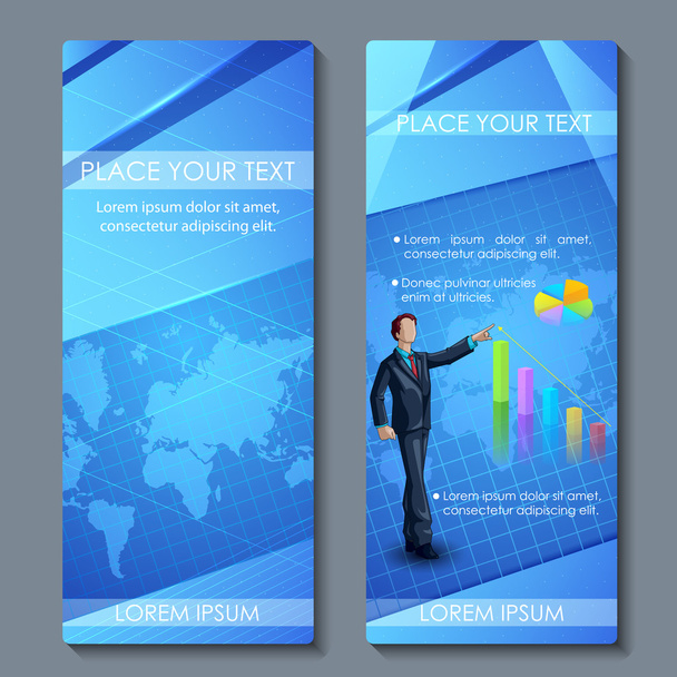 Ejecutivo de negocios en diseño de folletos corporativos
 - Vector, imagen