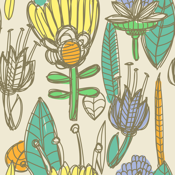 Abstract flowers and leaves - Vector, afbeelding