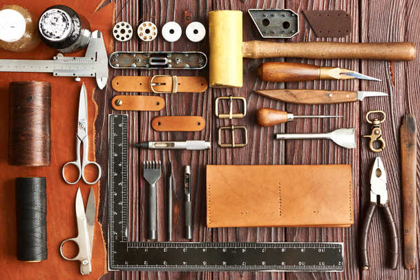 Leather crafting tools - Foto, Bild