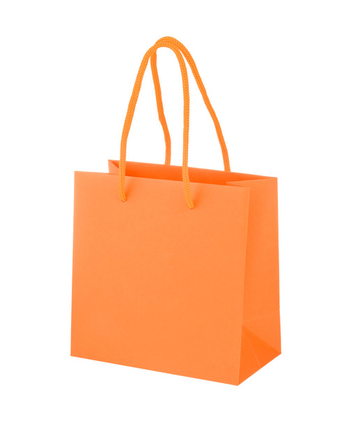 Bolsa de compras de papel naranja
 - Foto, imagen