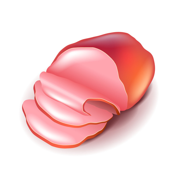 Ham isolated on white vector - Vector, Image