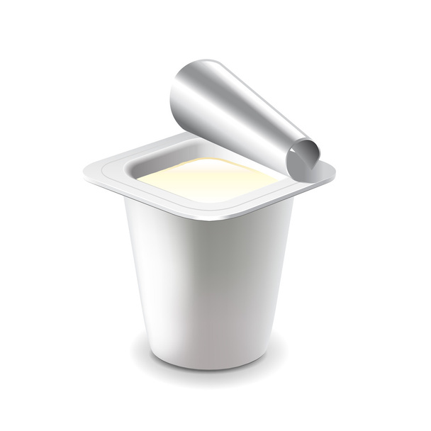 Jogurt v kelímek izolovaných na bílém vektor - Vektor, obrázek