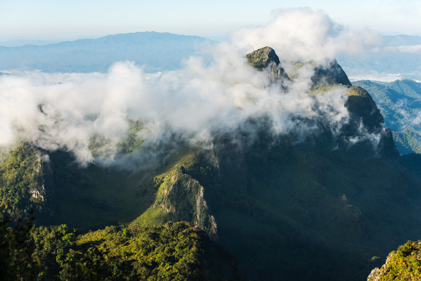 fog and cloud mountain valley landscape - Fotó, kép