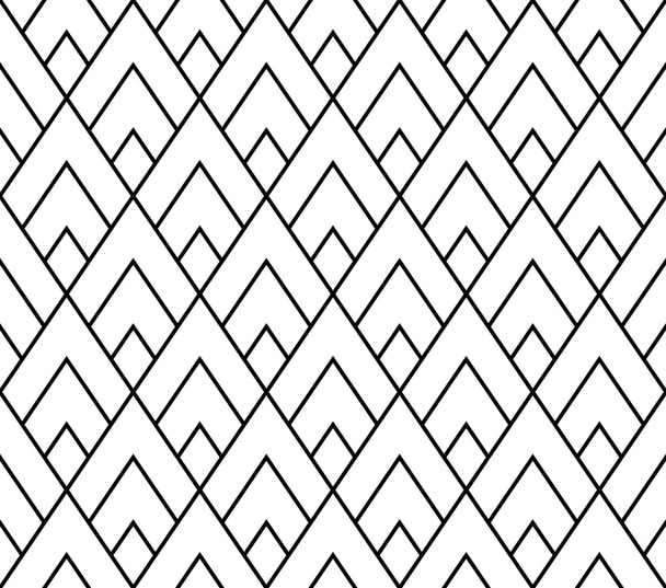 Vektor modernes nahtloses geometrisches Dreieck, schwarz-weißer abstrakter geometrischer Hintergrund, Kissendruck, monochrome Retro-Textur, Hipster-Mode-Design - Vektor, Bild