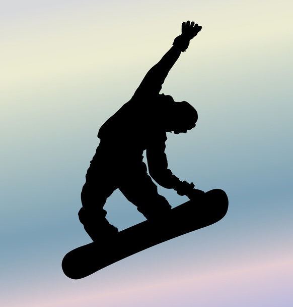 snowboard siluet vektör - Vektör, Görsel
