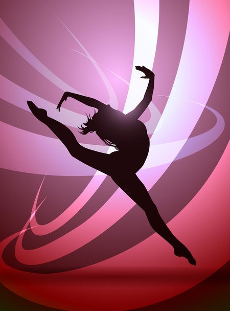 Mujer gimnasta, silueta
 - Vector, imagen