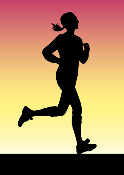 Silhouette runner - Vector, Image