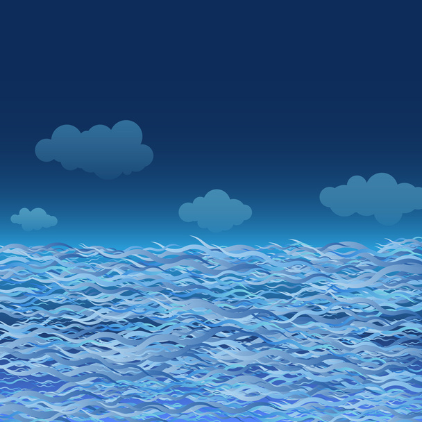Blue Waves. Abstract Background. Vector Illustration - Vector, Image