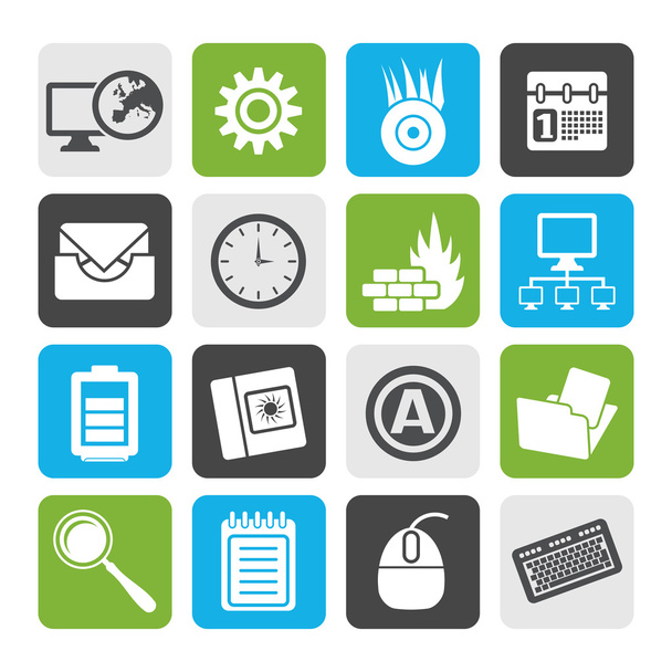 Flat Computer, mobile phone and Internet icons - Vector, Imagen