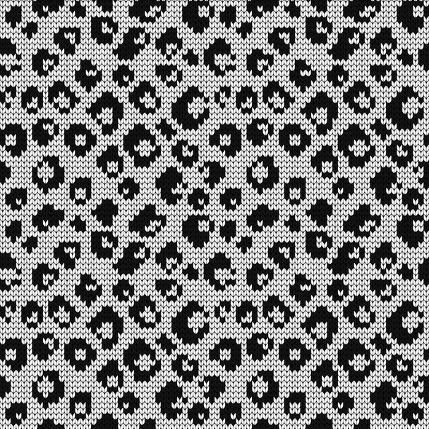 Knitted seamless pattern leopard skin - Vector, Image