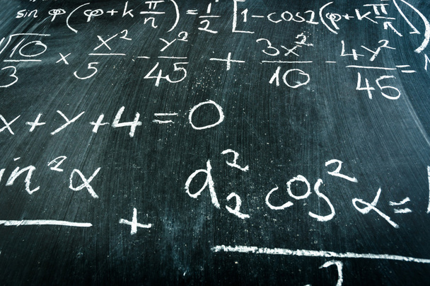 Blackboard with formulas - 写真・画像
