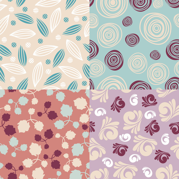 Set of cute seamless backgrounds - Vector, Image