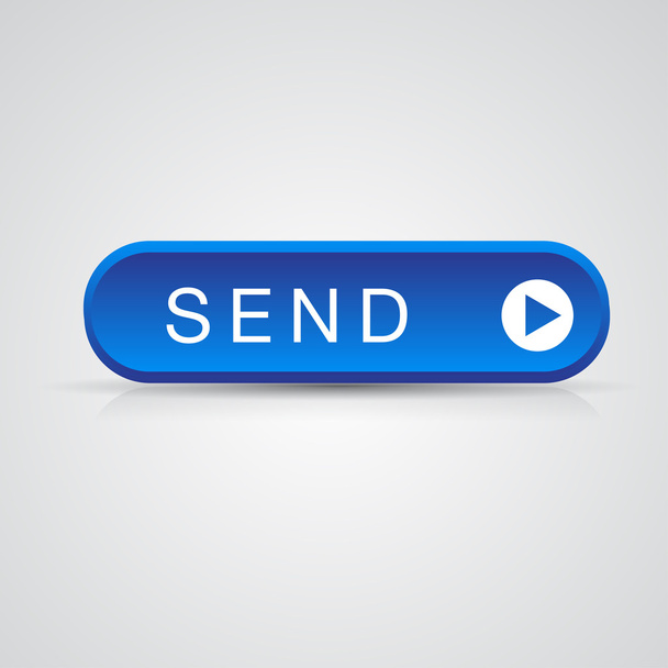 modré tlačítko, poštovní zprávu odeslat - Vektor, obrázek