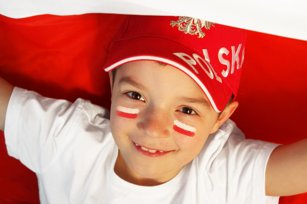 Polish boy sports fan - Photo, Image