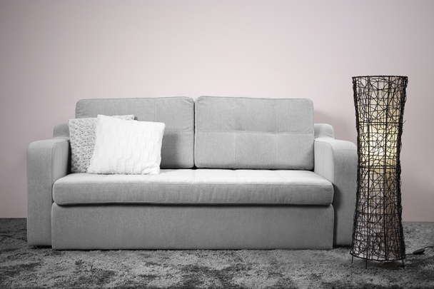 Grey comfortable sofa - Foto, imagen