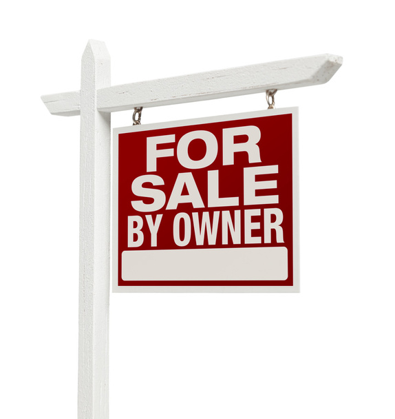 For Sale By Owner Real Estate Sign Isolated on White - Photo, Image