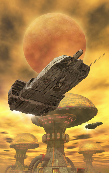 Космический корабль и город пустынь
 - Фото, изображение