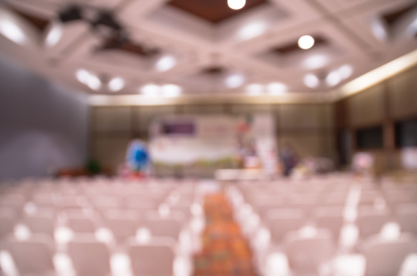 Abstract blurred photo of Meeting preparation at bright conference hall - Photo, Image