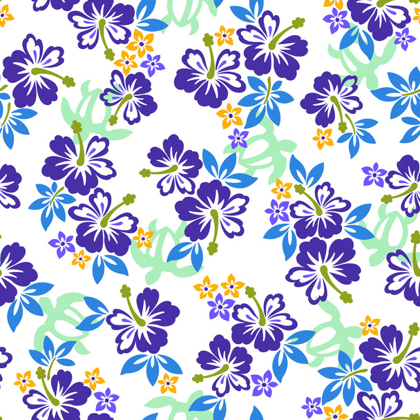 Hibiscus flower pattern - Διάνυσμα, εικόνα