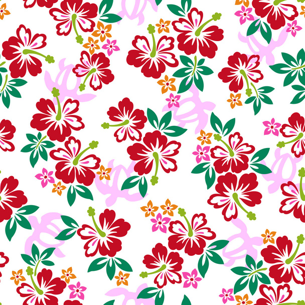 Hibiscus flower pattern - Vektör, Görsel