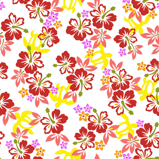 Hibiscus flower pattern - Vector, afbeelding